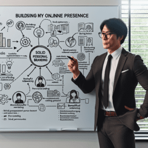 A professional working on Building your online presence on LinkedIn with mastery strategies for brand success.